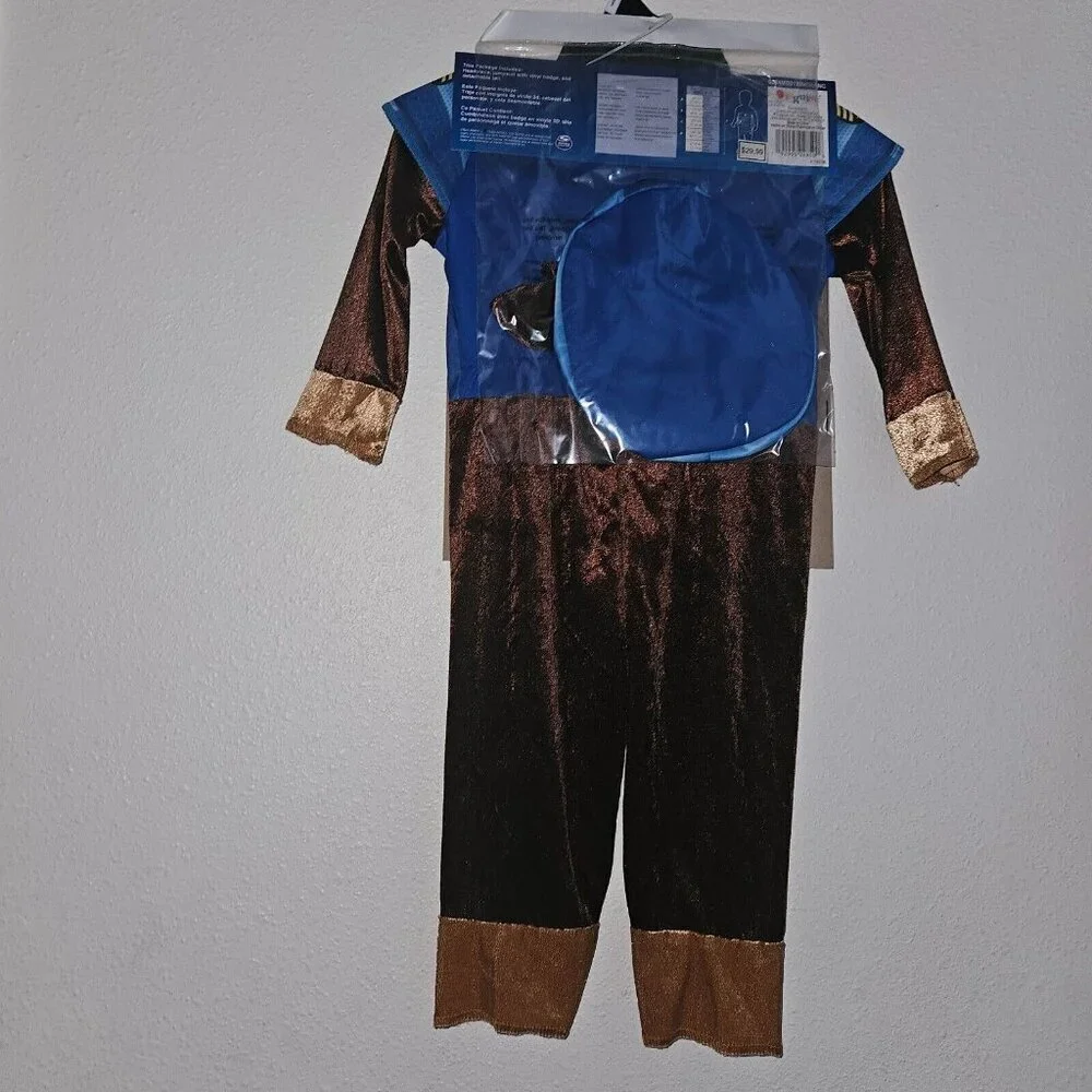 NWT Paw Patrol Chase Halloween Costume Boys Toddler 2T Disguise Brown Blue
